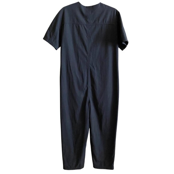 sweaty betty agile boiler suit utility jumpsuit sz small black short sleeve - Picture 2 of 7